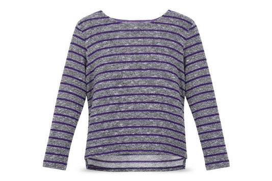 YD Girls Grey Striped  Pullover Jumper Size 11-12 Years