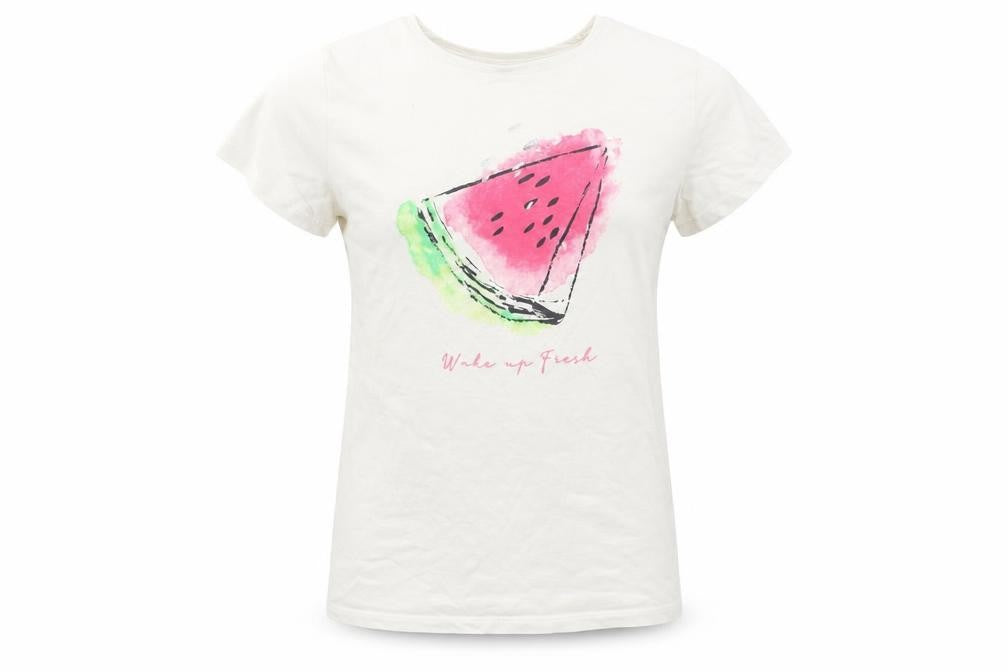 Front view of F&F girls’ silver solid top pyjama top, size 12-13, years