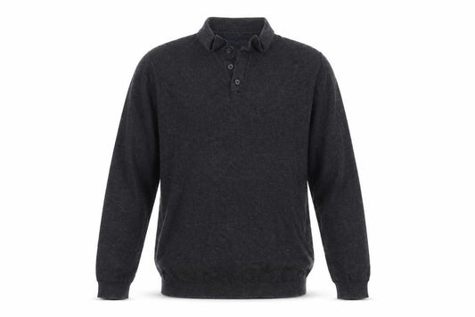 Front view of Easy men’s grey jumper, size M