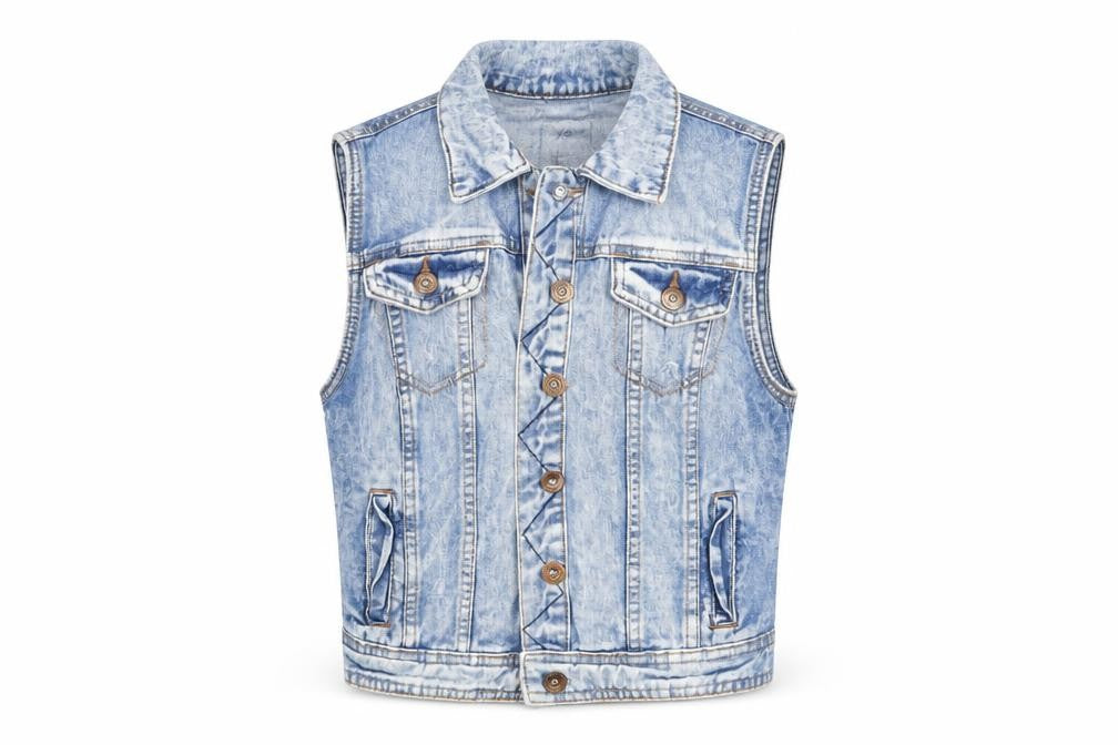 Front view of Denim CO women’s blue jacket, size UK 8