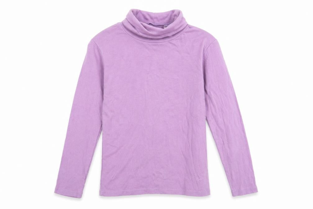 Front view of La Redoute girls’ purple pullover sweatshirt, size 8, years