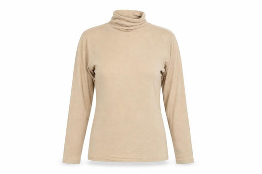Front view of Atmosphere women’s beige pullover sweatshirt, size UK 12