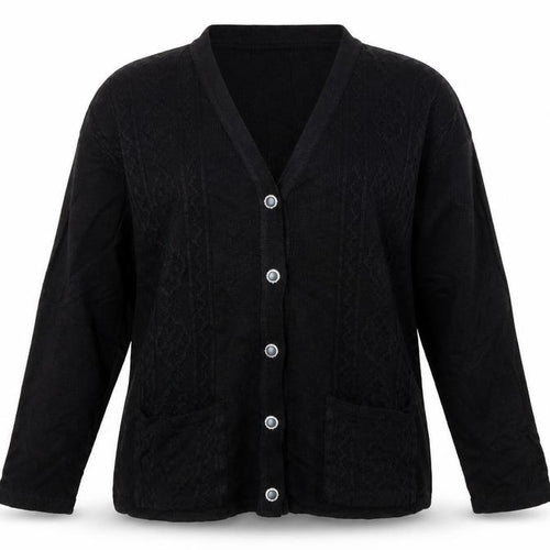 Merry Gold Womens Black  Knit Cardigan Jumper Size L