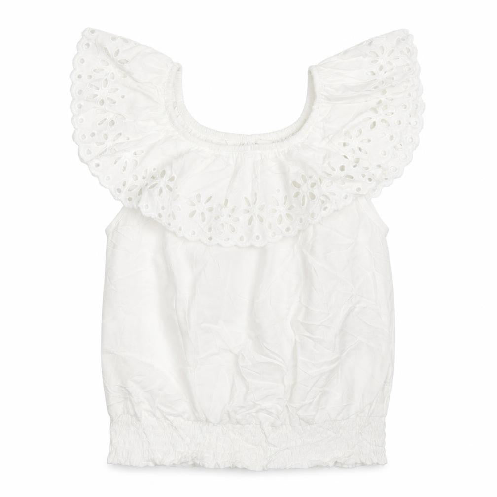 Front view of H&M girls’ white basic t-shirt, size 10-11, years