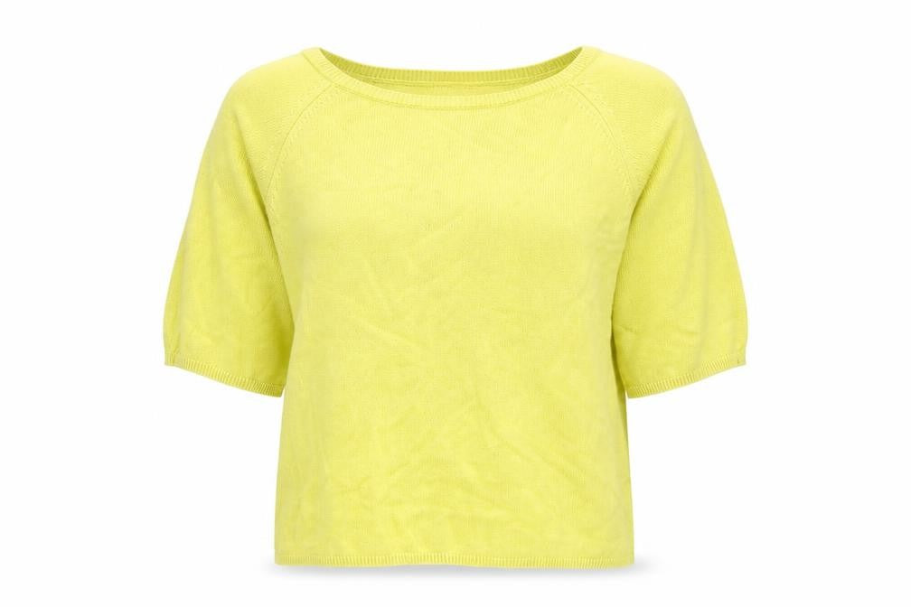 Front view of New Look women’s yellow jumper, size UK 6