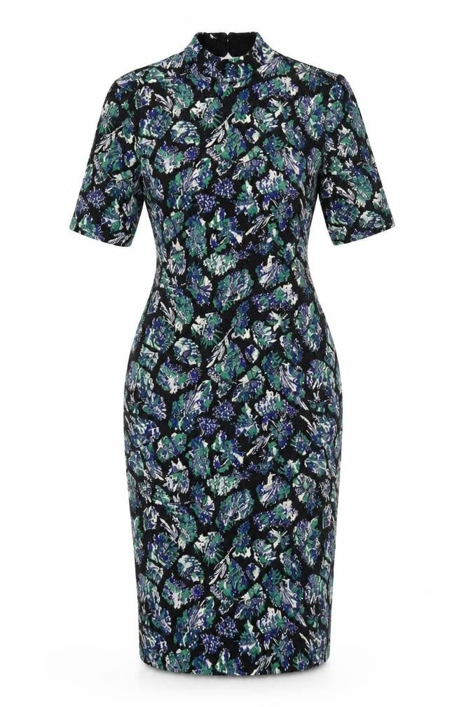 Marks and Spencer Womens Black Polka Dot  Pencil Dress  Size 8