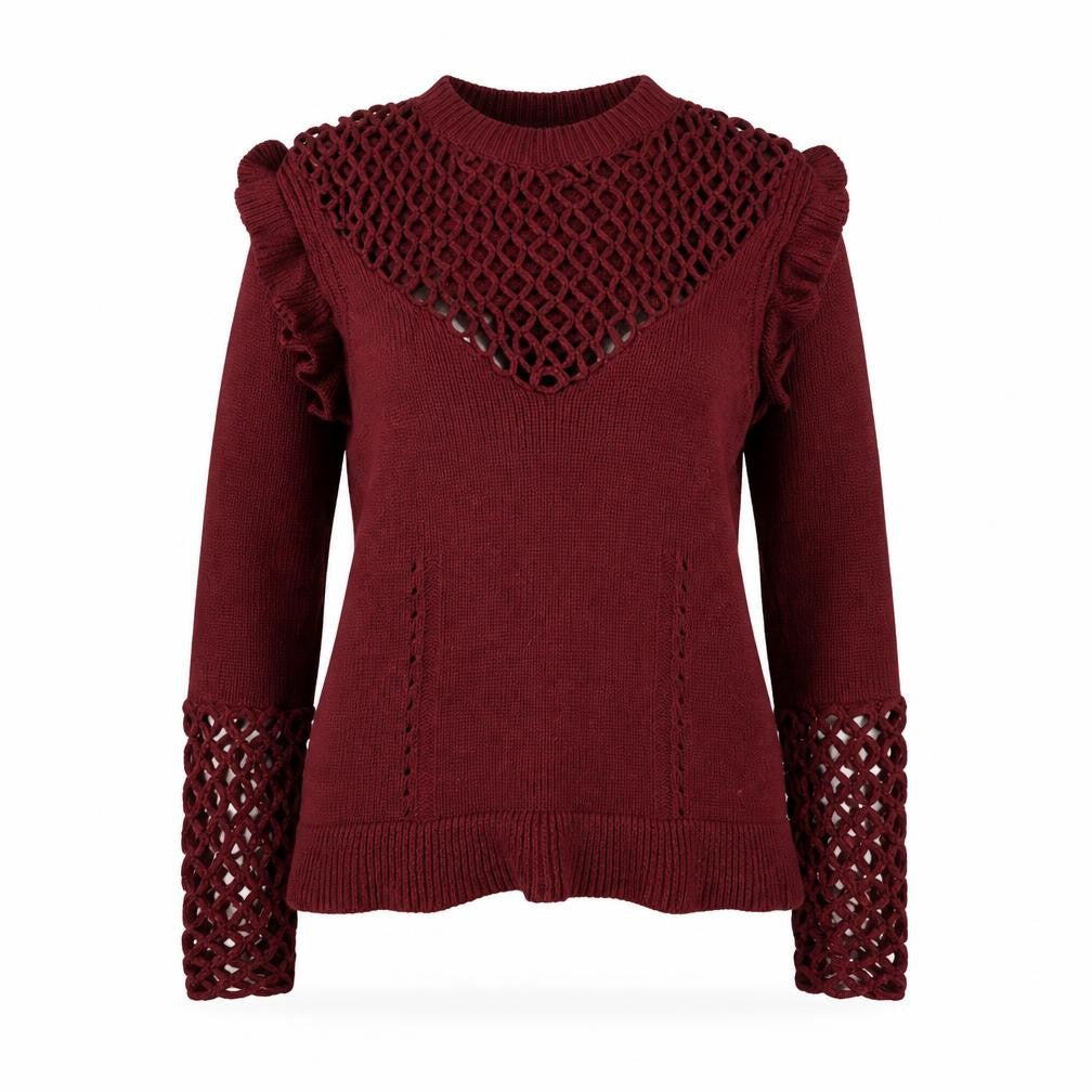 Front view of Very women’s red jumper, size UK 14