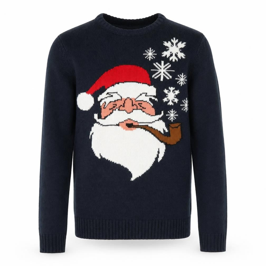 Front view of Cedarwood State men’s blue jumper, size XS, - santa