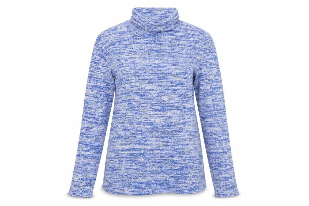 Front view of Zanzea women’s blue basic t-shirt, size S