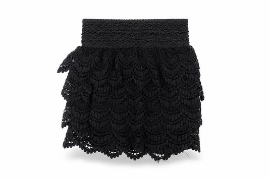 Front view of Preworn women’s black mini skirt