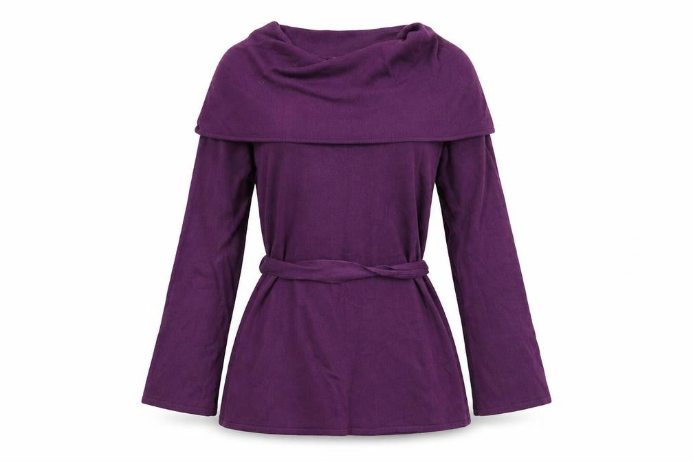 Front view of Klass women’s purple jumper, size L