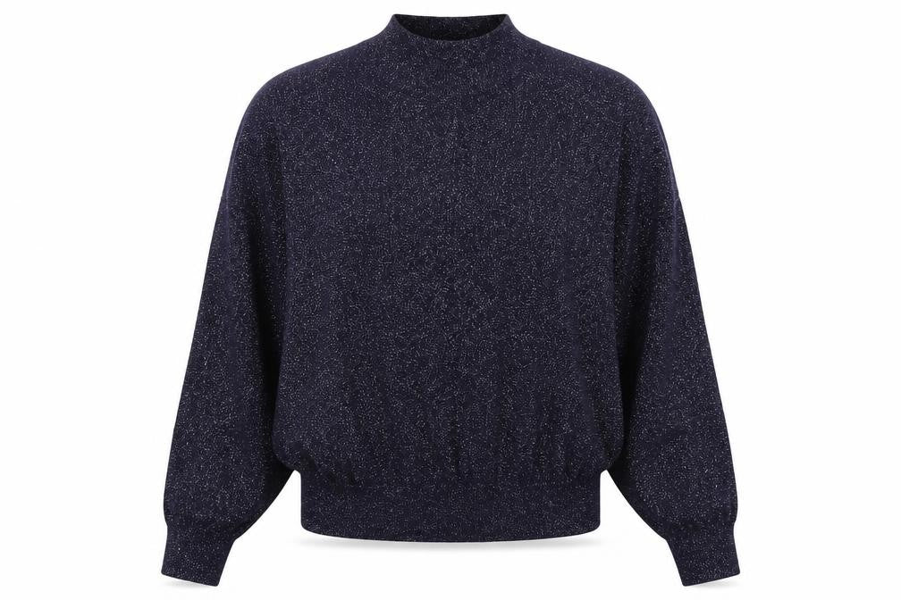 Front view of Marks & Spencer women’s blue knit jumper, size M