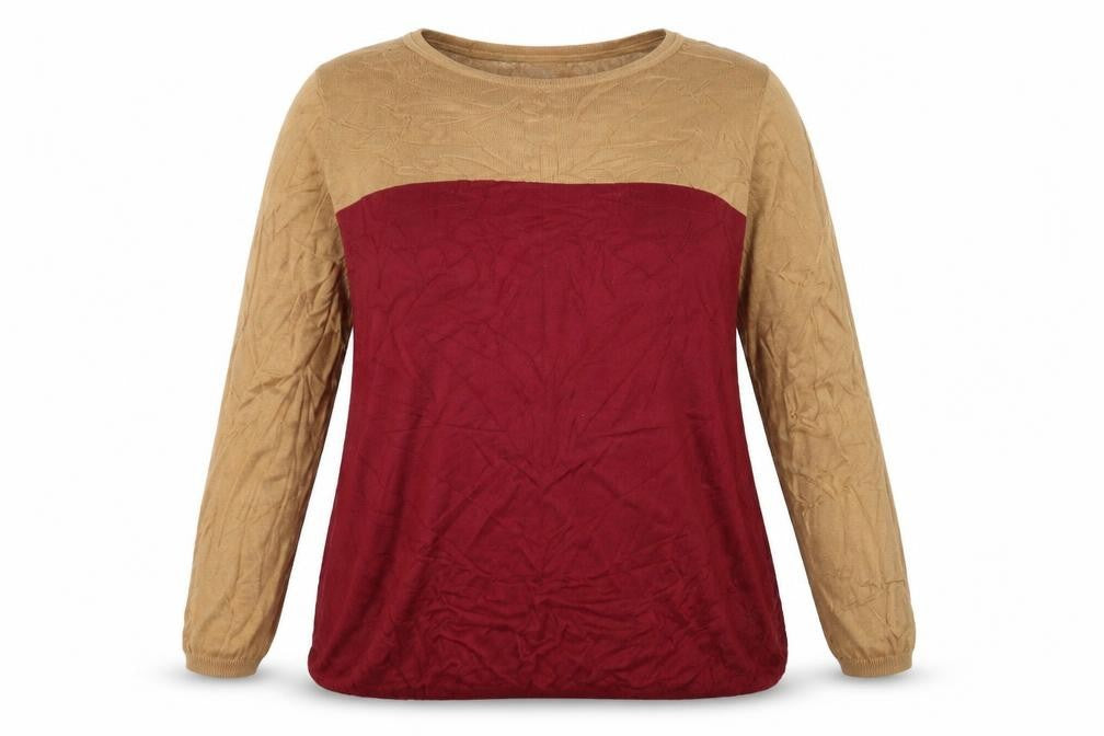 Front view of New Look women’s red striped jumper, size UK 18