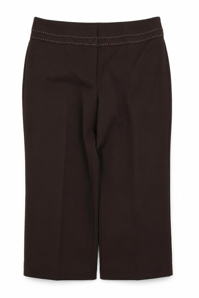 Front view of South women’s brown capri trousers, size UK 14