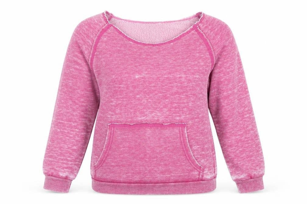 Front view of MAD MODELE women’s pink pullover sweatshirt, size M