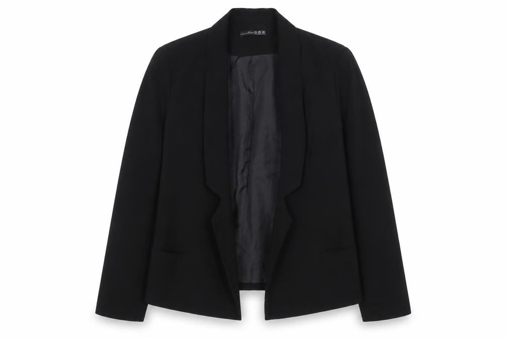 Front view of Atmosphere women’s black jacket suit jacket, size UK 12