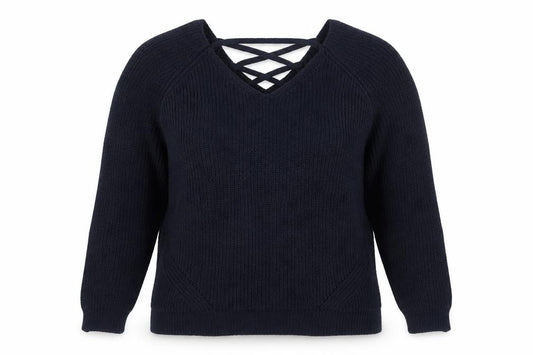 Front view of F&F women’s blue jumper, size UK 10