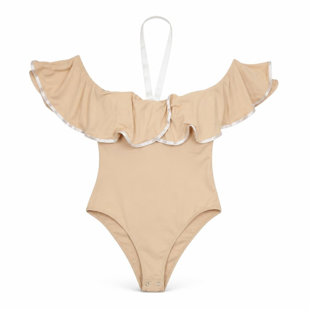 Front view of PRETTYLITTLETHING women’s pink leotard one-piece, size UK 10