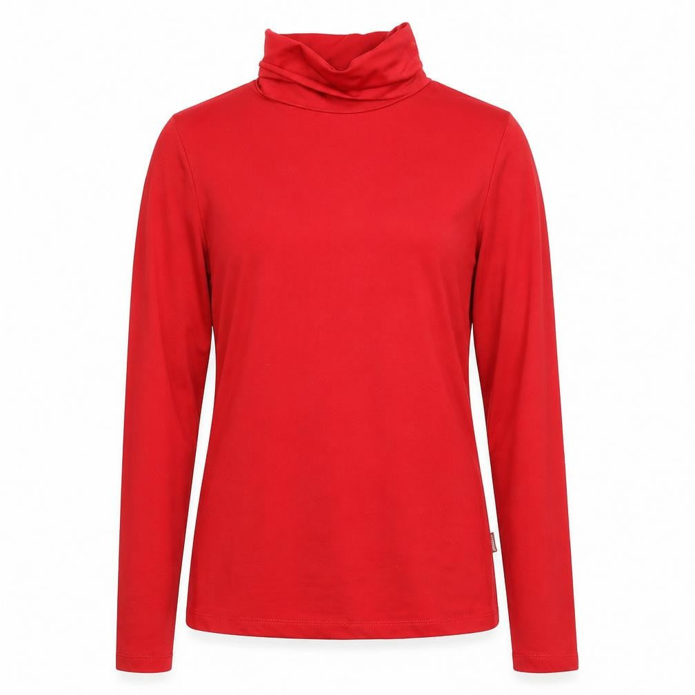 Front view of Sushan women’s red basic blouse, size S