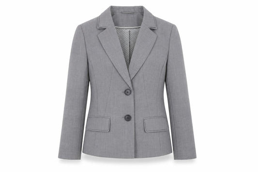 Front view of Debenhams women’s grey jacket blazer, size UK 12