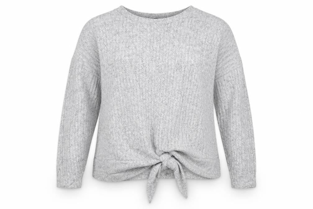 Front view of F&F women’s grey jumper, size UK 16