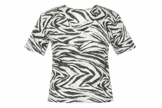 Front view of Next women’s grey animal print basic t-shirt, size UK 10