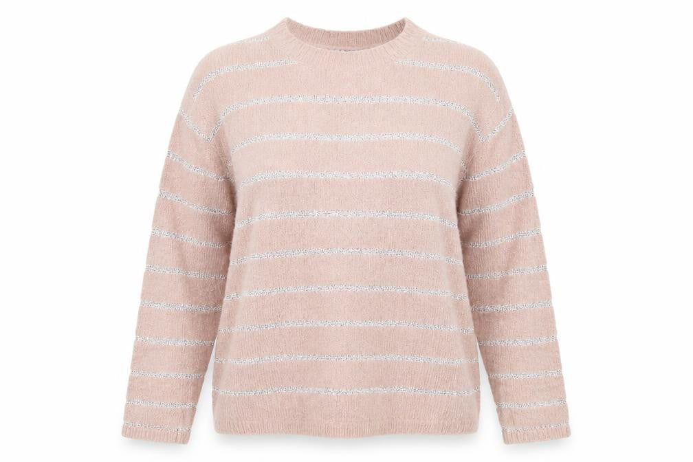 Front view of Peacocks women’s pink knit jumper, size M
