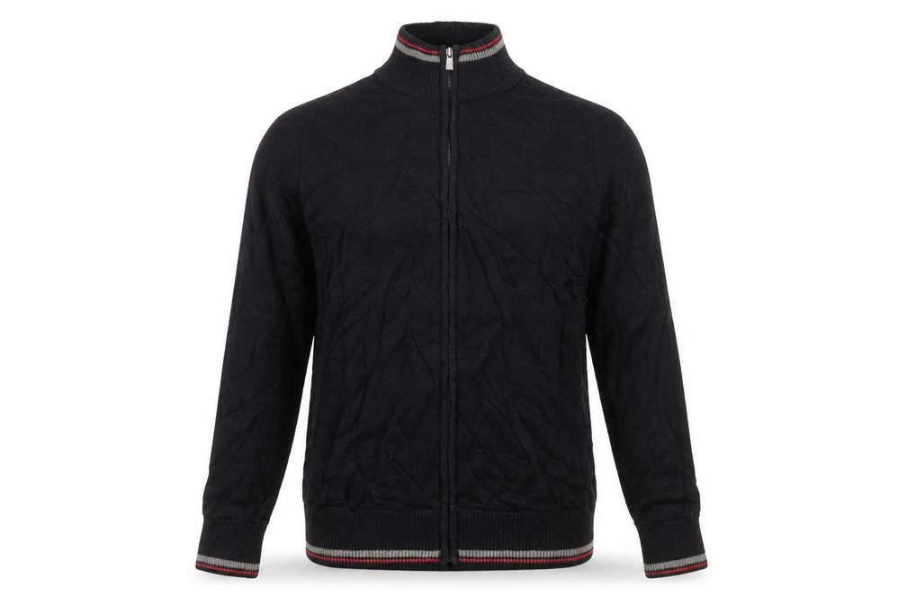World Republic Mens Black  Knit Full Zip Jumper Size M