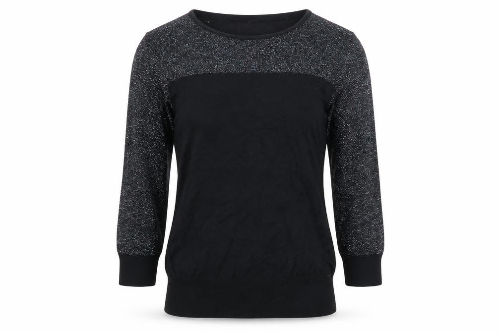 Front view of Next women’s black jumper, size UK 8