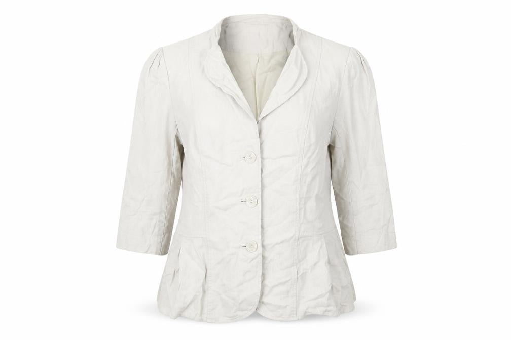 Front view of Soon women’s beige jacket, size UK 10