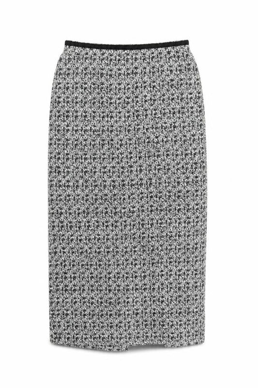 Front view of Marks & Spencer Collection women’s grey flare skirt, size UK 12