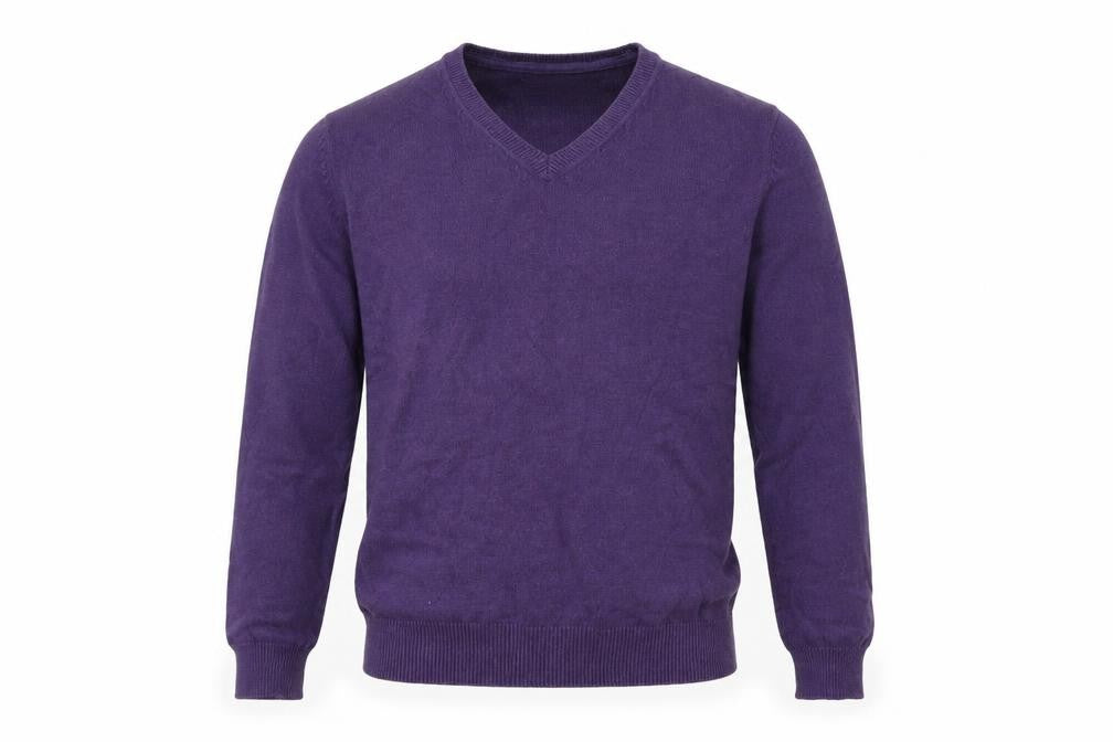 Front view of H&M men’s purple jumper, size S