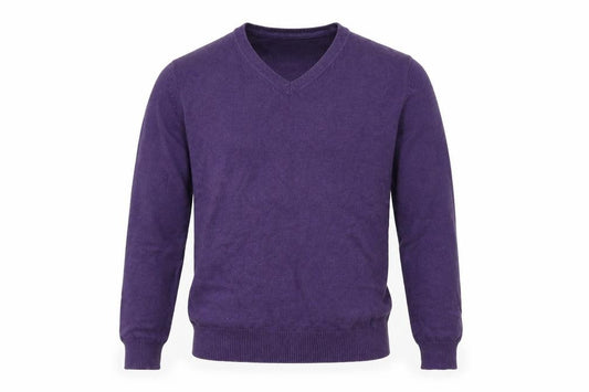 Front view of H&M men’s purple jumper, size S