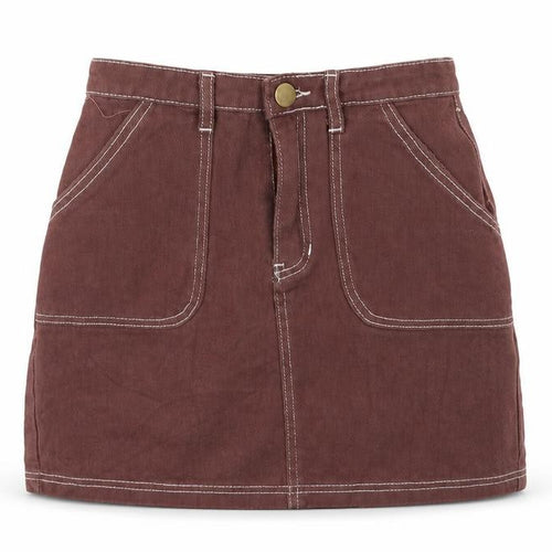 Boohoo Womens Brown   A-Line Skirt Size 8