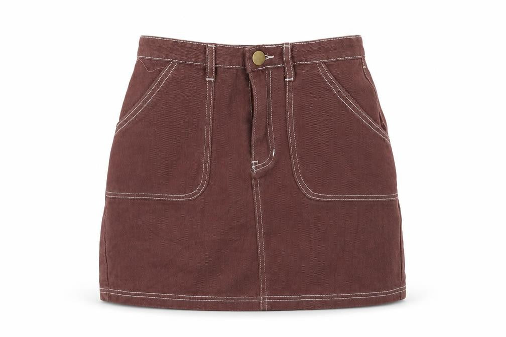 Boohoo Womens Brown   A-Line Skirt Size 8