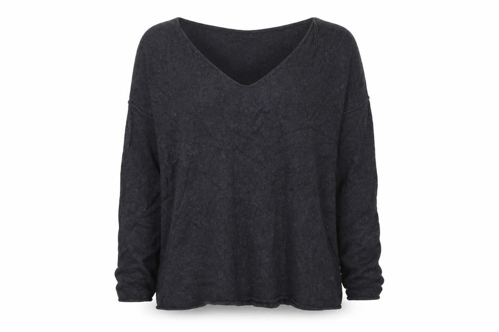 Front view of H&M women’s blue knit jumper, size L
