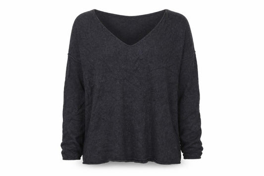 Front view of H&M women’s blue knit jumper, size L