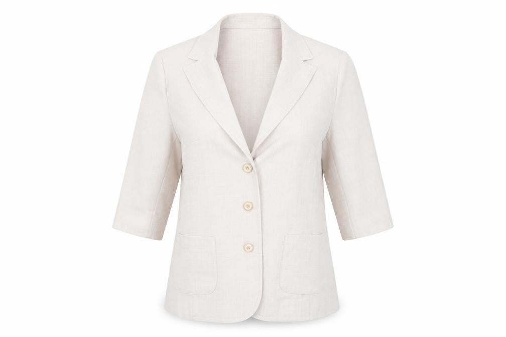 Front view of ROWLANDS CLOTHING women’s grey jacket blazer, size UK 10