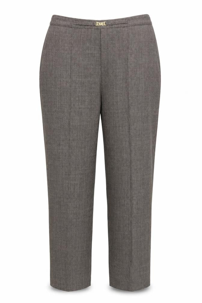 Front view of happit women’s brown trousers, size UK 14, 25-inch leg