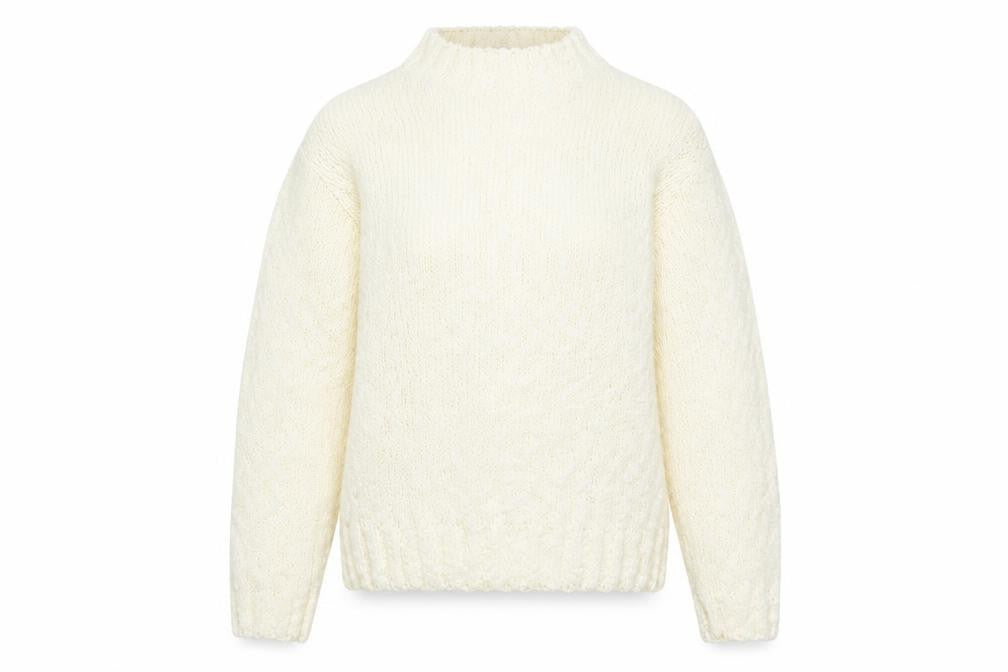 Front view of Littlewoods women’s ivory knit jumper, size UK 10