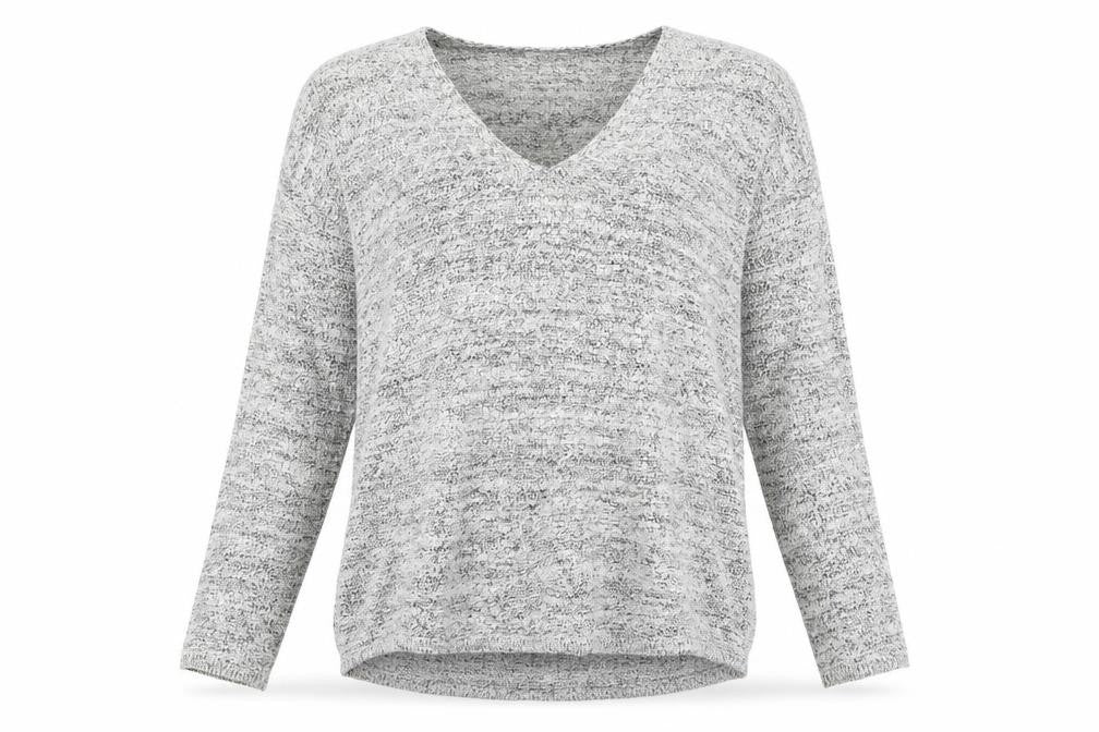 Front view of H&M women’s grey knit jumper, size S