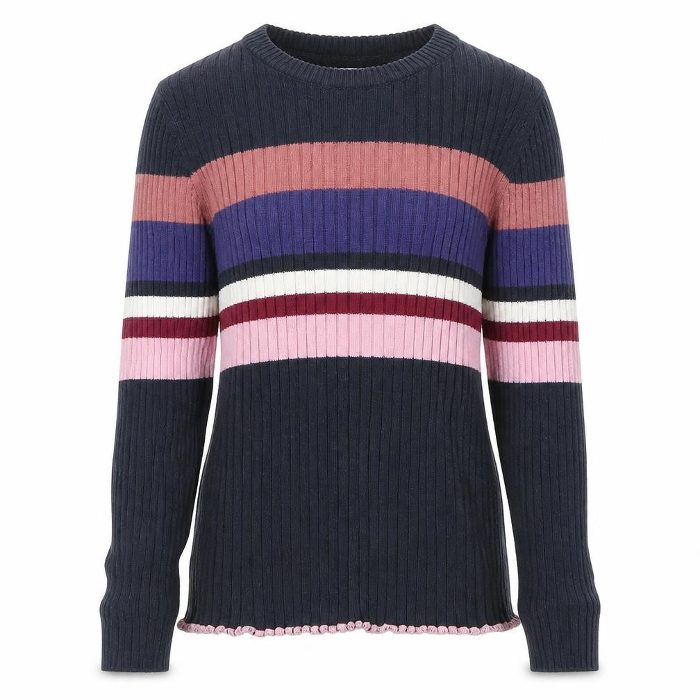 Marks and Spencer Girls Multicoloured Striped Knit Pullover Jumper Size 8-9 Years