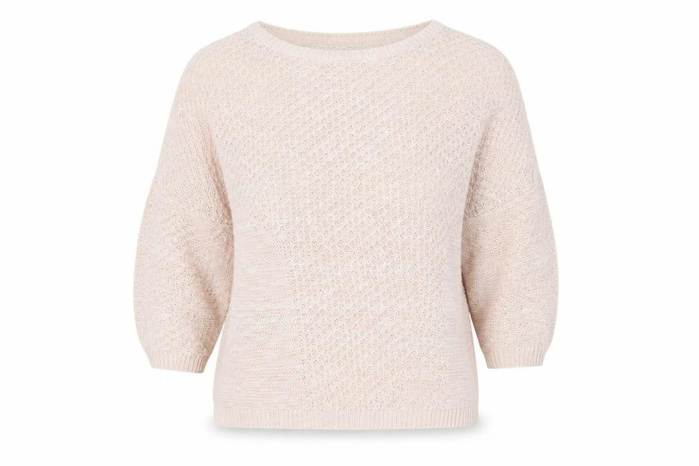 Front view of Topshop women’s pink jumper, size UK 8