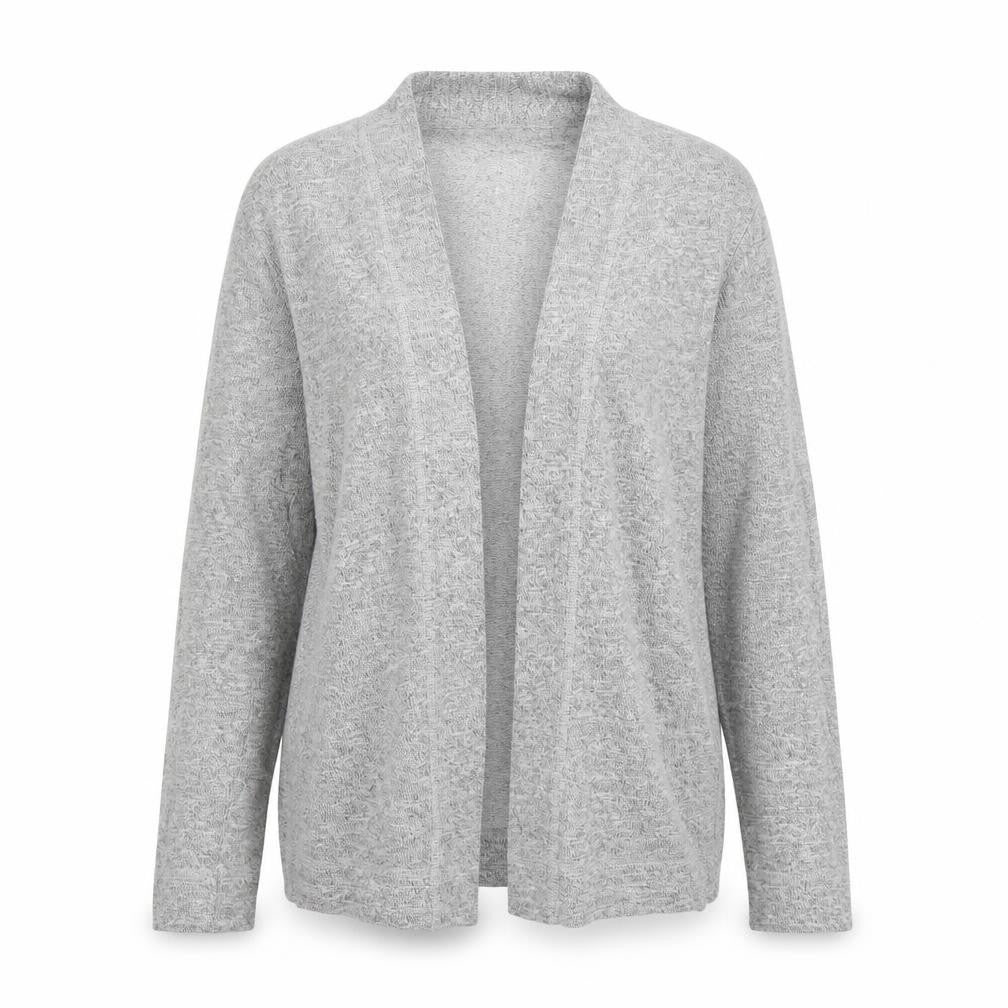 Front view of H&M women’s grey cardigan jumper, size S