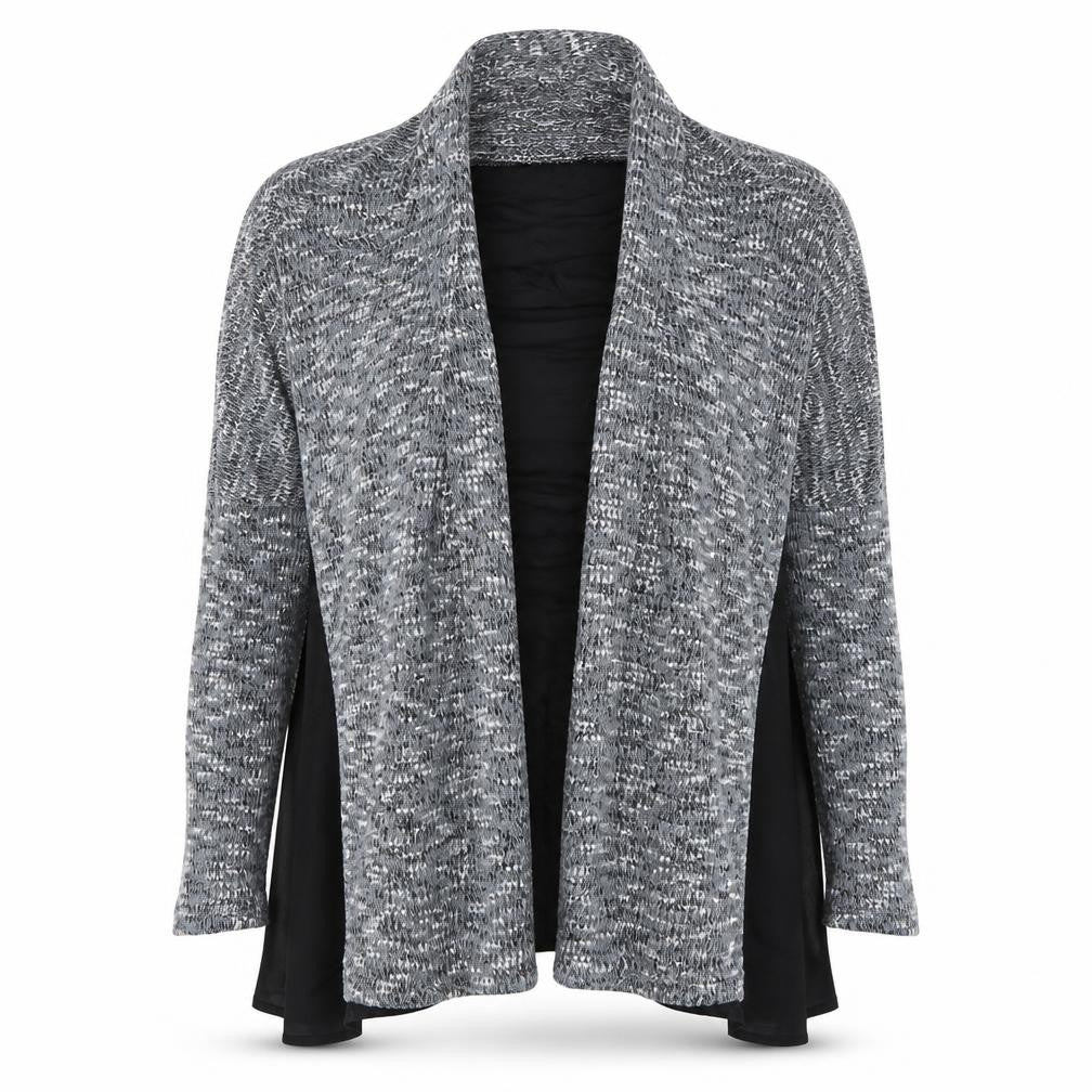 Front view of Light Before Dark women’s grey basic blouse, size S