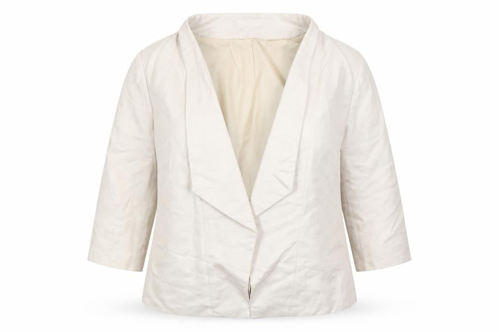 Front view of Principles women’s beige jacket, size UK 16