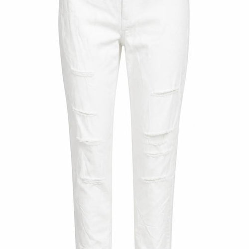 Topshop Womens White   Skinny Jeans Size 28 in L32 in - Ripped distressed Look