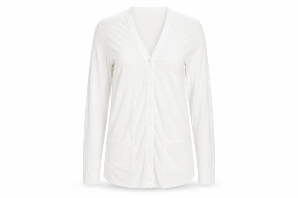 Preworn Womens White   Cardigan Sweatshirt Size M
