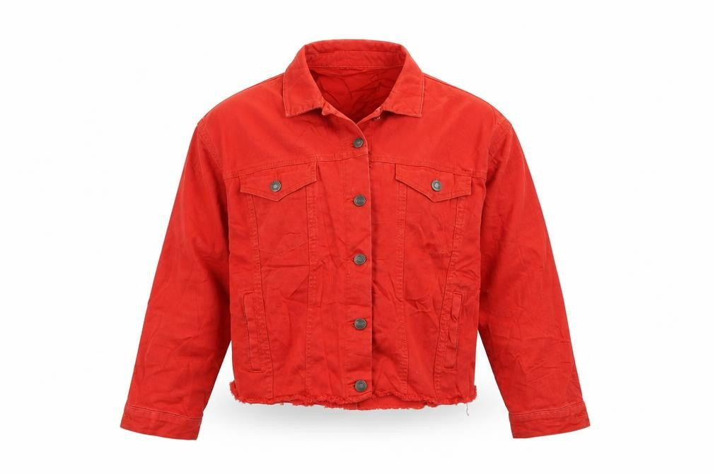 Front view of Noisy May women’s red jacket, size M