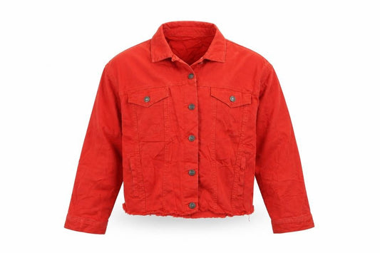 Front view of Noisy May women’s red jacket, size M